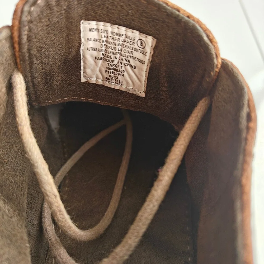 Mens Tan Leather Chukka Boots Lace Up Mid Top Desert Shoe Brown Round Toe Target